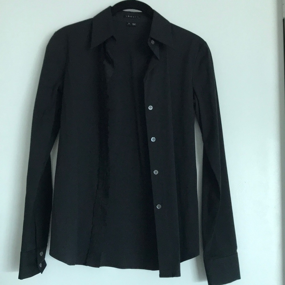 Theory black long sleeve shirt P